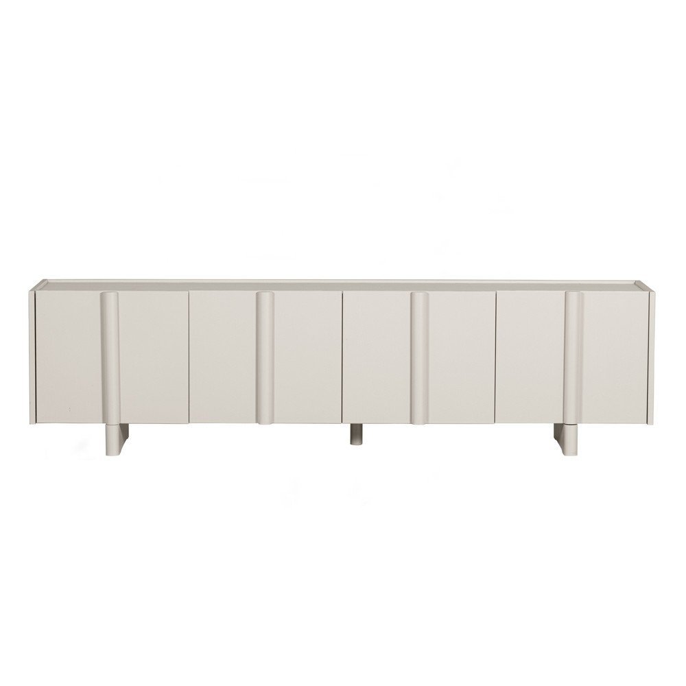 E-shop Krémovobiely modulárny TV stolík z borovicového dreva 200x53 cm Basu – WOOOD