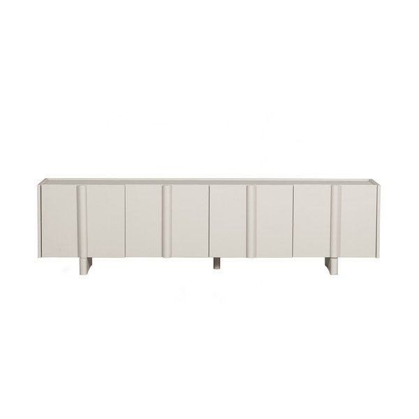 Krémovobiely modulárny TV stolík z borovicového dreva 200x53 cm Basu – WOOOD