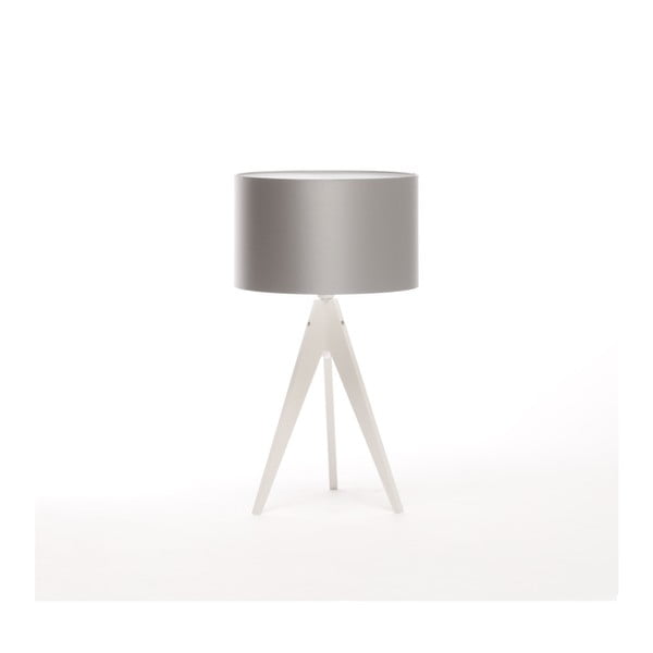 Strieborná stolová lampa 4room Artist, biela lakovaná breza, Ø 33 cm
