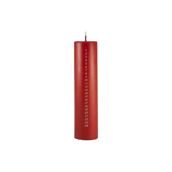 Červená adventná sviečka s číslami Unipar, doba horenia 98 h