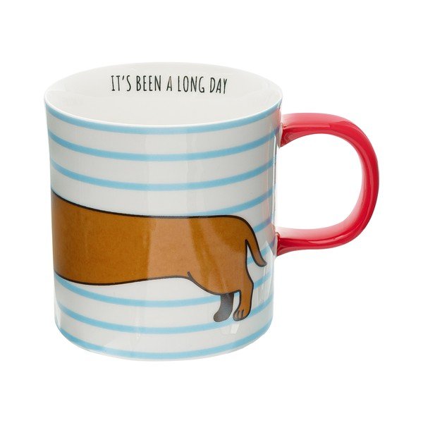 Modro-hnedý porcelánový hrnček 300 ml Sausage Dog – Sass &amp; Belle-image-3