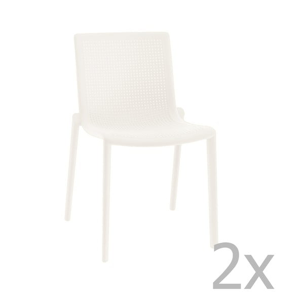 Sada 2 bielych záhradných stoličiek Resol Beekat Simple