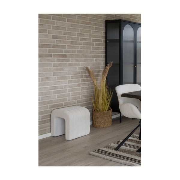 Biely taburet z textílie buklé Colma – House Nordic-image-3