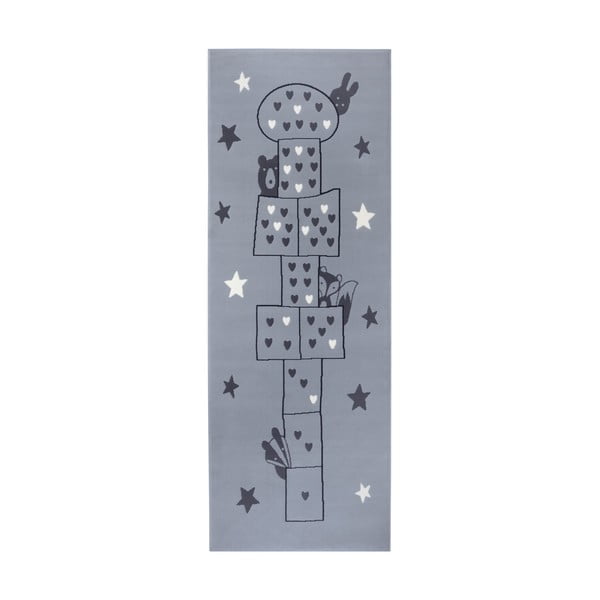 Detský sivý koberec Hanse Home Adventures Jump, 100 x 250 cm