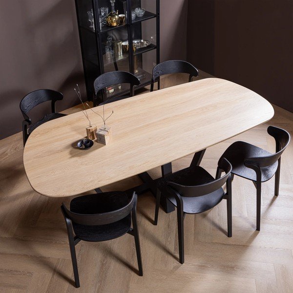 Jedálenský stôl s doskou z dubového dreva 100x220 cm Tablo – WOOOD-image-1