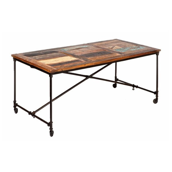 Jedálenský stôl z masívneho dreva na kolieskach 13Casa Industry, šírka 180 cm
