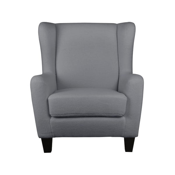 Sivé zamatové kreslo ušiak Zhili - Støraa-image-2