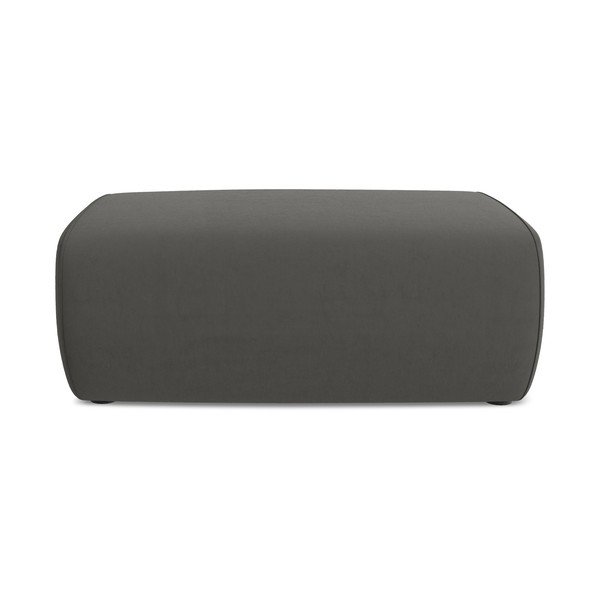 Tmavosivá zamatová podnožka Kapua – Makamii