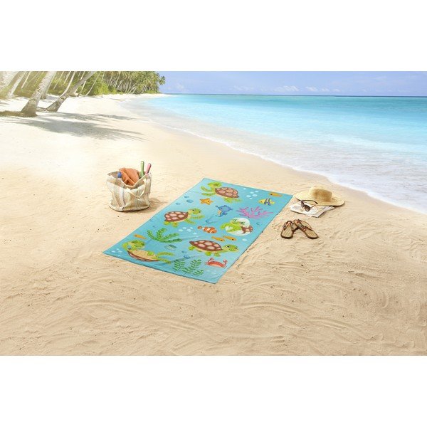 Modrá plážová osuška 75x150 cm – Good Morning-image-1