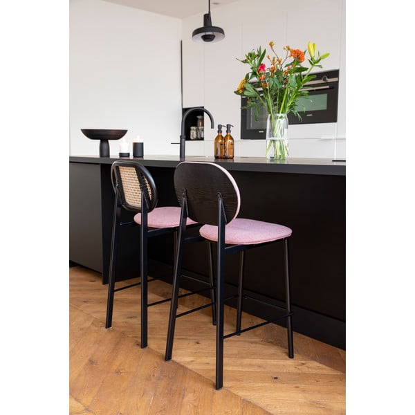 Čierna/svetloružová barová stolička 94 cm Spike - Zuiver-image-1