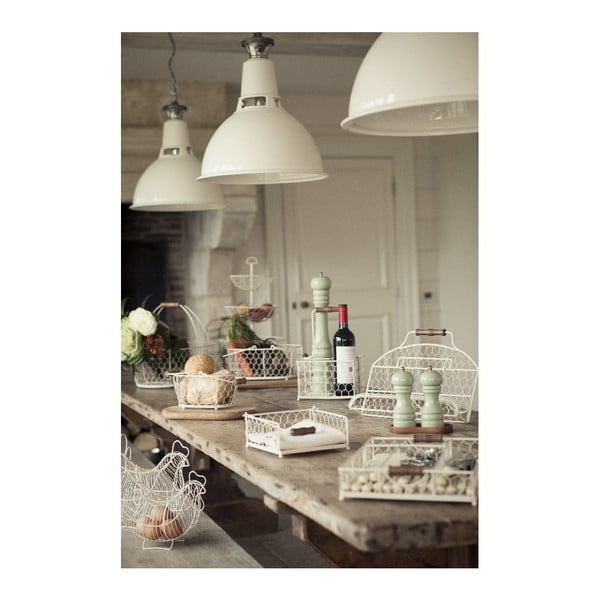 Biely kovový košík T&G Woodware Provence, 29 × 21 cm-image-1