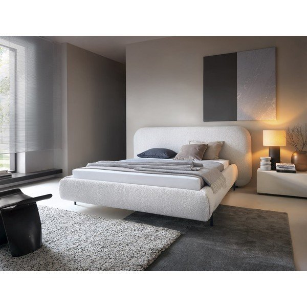 Béžová čalúnená dvojlôžková posteľ s úložným priestorom s roštom 140x200 cm Pointt – ELTAP-image-1