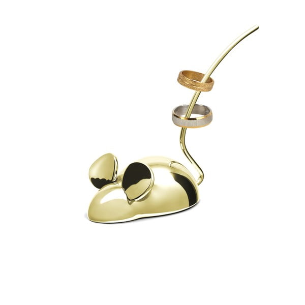 Stojan na prstene v zlatej farbe Le Studio Mouse