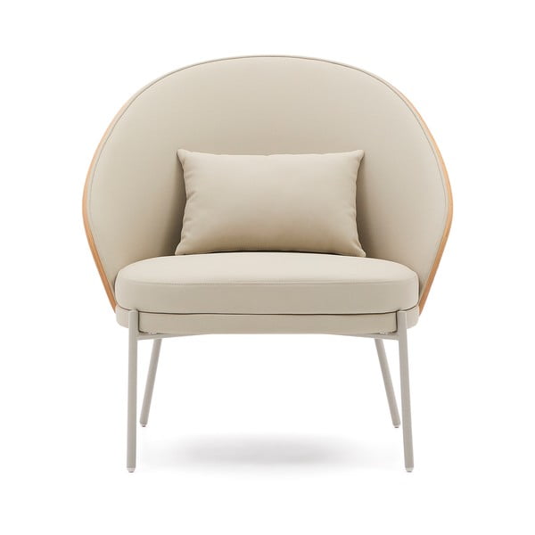 Béžové kreslo z imitácie kože Eamy – Kave Home