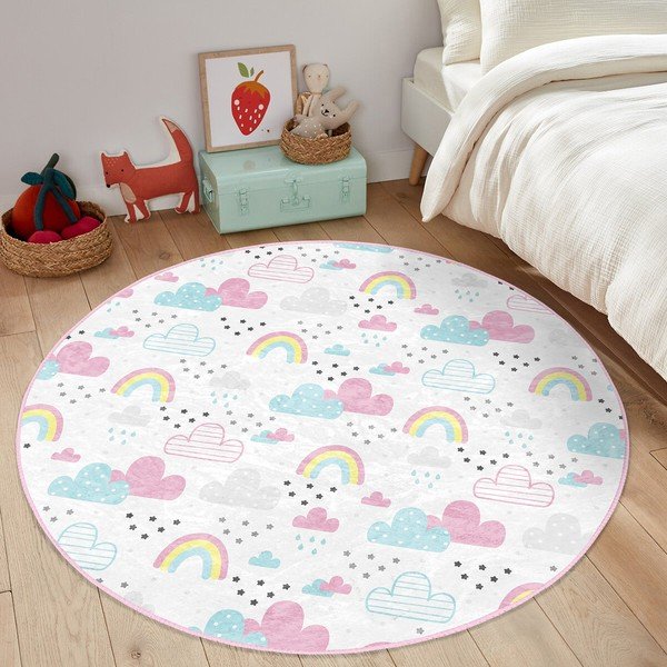 Biely detský koberec ø 120 cm Comfort – Mila Home-image-1