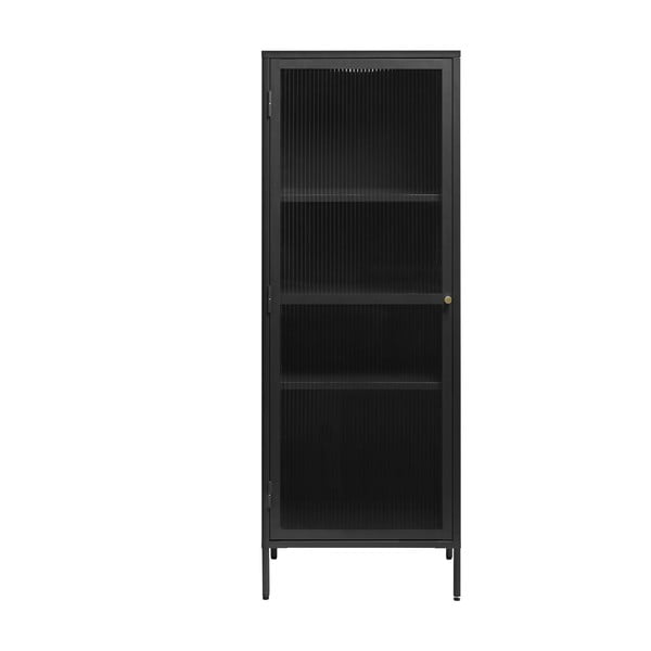 Čierna kovová vitrína 58x160 cm Bronco – Unique Furniture