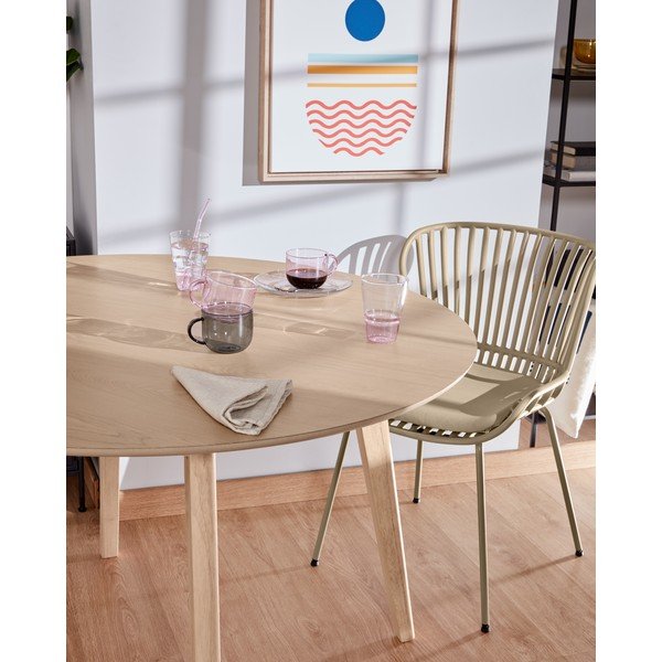 Béžová záhradná stolička s oceľovou konštrukciou Kave Home Surpik-image-4