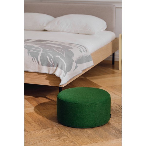 Zelený vlnený taburet Folk – noo.ma-image-1