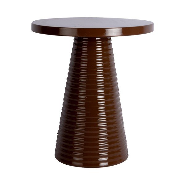 Kovový okrúhly odkladací stolík ø 40 cm Catania Ribbed – Leitmotiv
