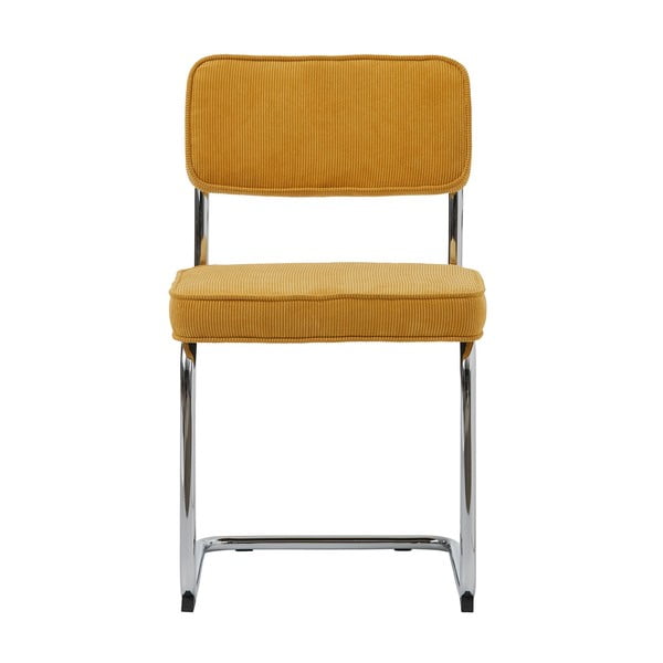 Žltá menčestrová jedálenská stolička Rupert – Unique Furniture-image-3