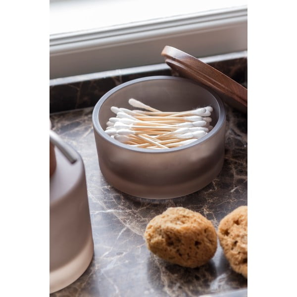 Hnedý sklenený kúpeľňový organizér na vatové tampóny Modest – Mette Ditmer Denmark-image-1