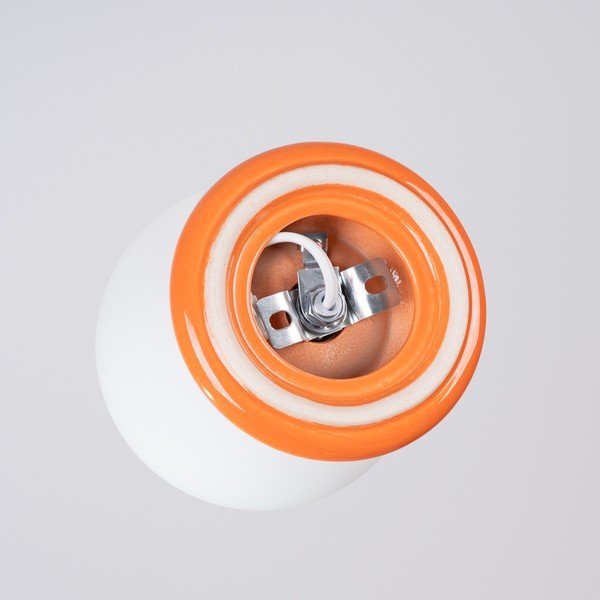 Oranžové keramické stropné svietidlo so skleneným tienidlom ø 12 cm Farsa – Sollux-image-4