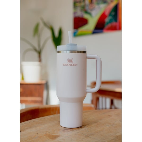 Svetloružová termoska so slamkou z nehrdzavejúcej ocele 1,18 l Quencher H2.0 FlowState Tumbler Rose Quartz – Stanley-image-4