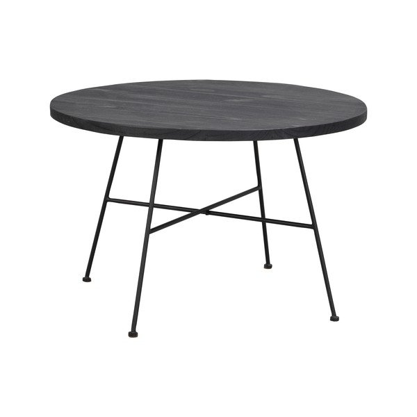 Čierny konferenčný stolík s doskou z borovicového dreva Rowico Grafton, ø 70 cm-image-3