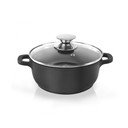 Hrniec s nepriľnavým povrchom Pfluon Granit so sklenenou pokrievkou Orion Grande, ⌀ 20 cm