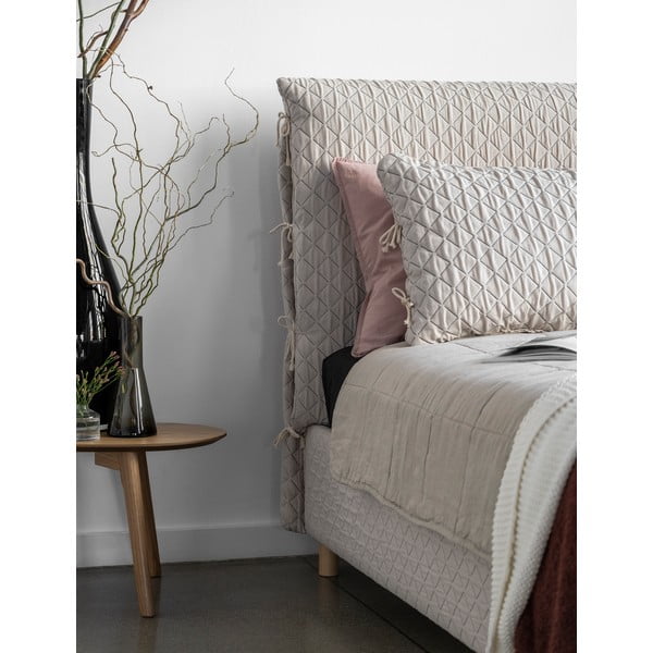 Béžová čalúnená jednolôžková posteľ s roštom 90x200 cm Sleepy Luna – Miuform-image-4