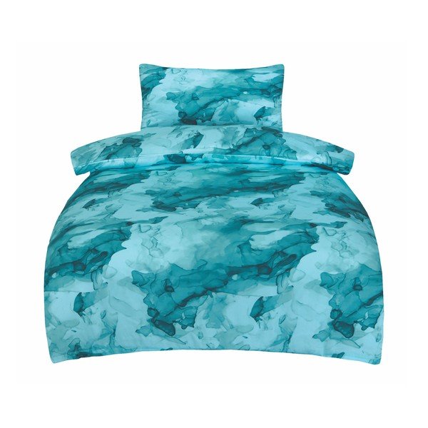 Tyrkysovomodré obliečky na jednolôžko z bavlneného saténu 140x200 cm Deluxe Minerals – My House