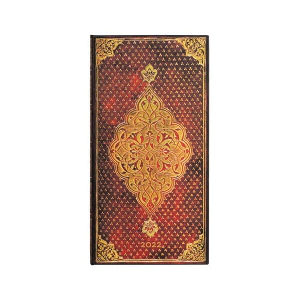 Týždenný diár na rok 2022 Paperblanks Golden Trefoil, 9,5 x 18 cm