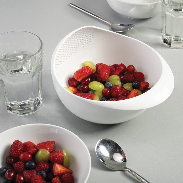 Zelená misa s cedidlom Joseph Joseph Prep&Serve, dĺžka 21 cm-image-1