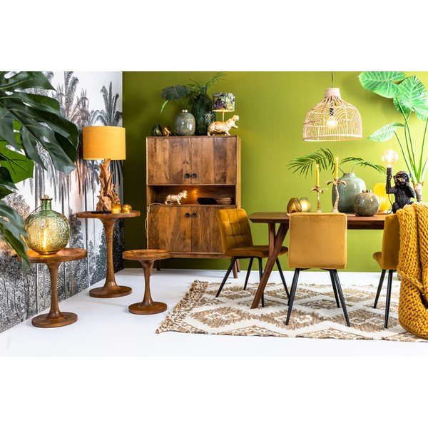 Hnedý jedálenský stôl s doskou z akácie 100x200 cm Quenza – Light & Living-image-4