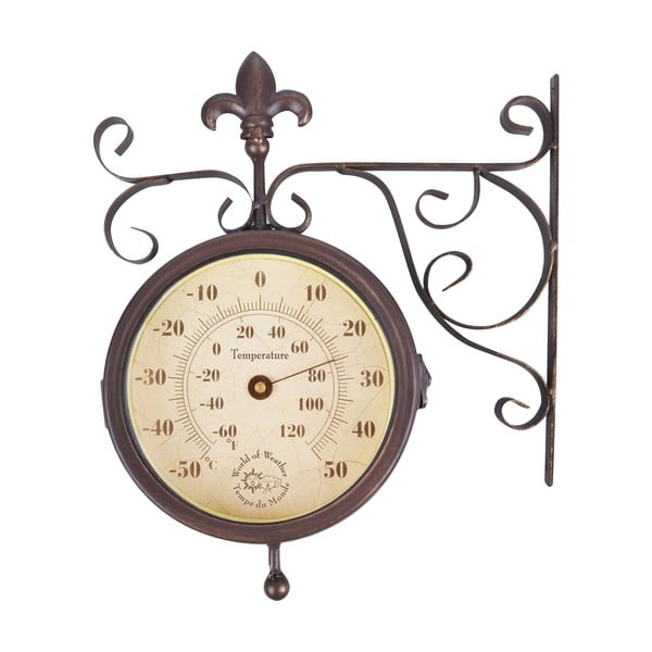 Nástenné hodiny s teplomerom Esschert Design Rustic-image-3