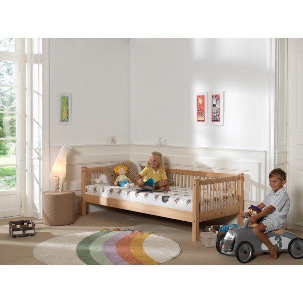 Detská posteľ z bukového dreva s roštom 90x200 cm v prírodnej farbe Forrest – Vipack-image-4