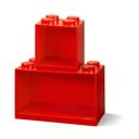 Súprava 2 detských červených nástenných políc LEGO® Brick