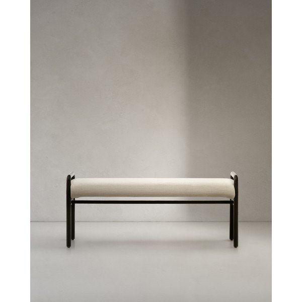 Čierna/krémová ženilková lavica Macaret – Kave Home-image-4