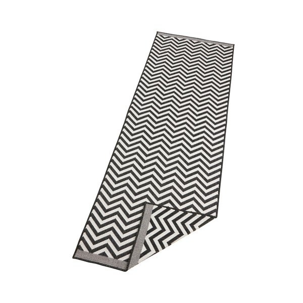 Čierno-krémový obojstranný vysokoodolný behúň Bougari Twin Supreme Mismo, 80 × 350 cm-image-2