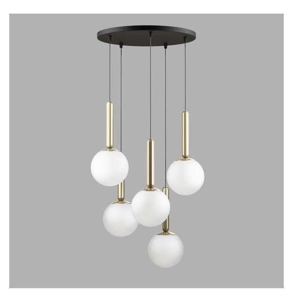 Závesné svietidlo v zlatej farbe so skleneným tienidlom ø 34 cm One – Squid Lighting-image-2