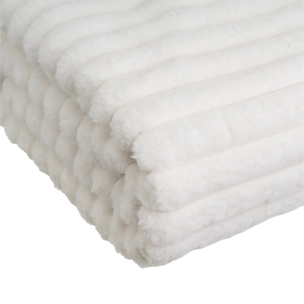 Biela deka z mikroplyšu 130x160 cm Fur Velvet – Casa Selección-image-3