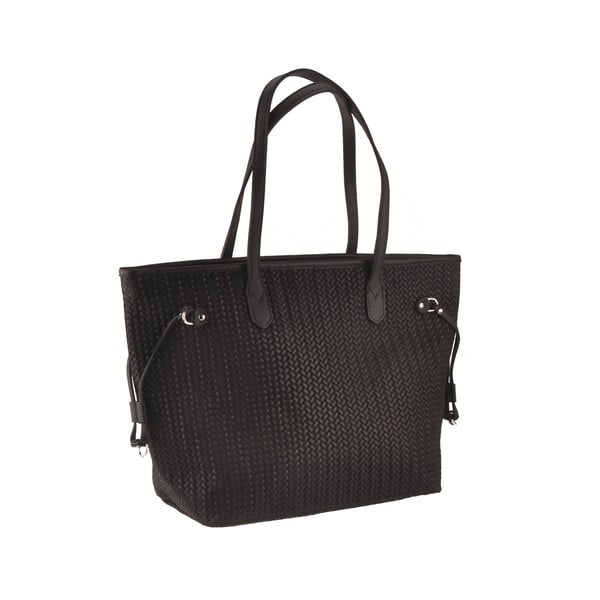 Čierna kožená kabelka Florence Bags Merga
