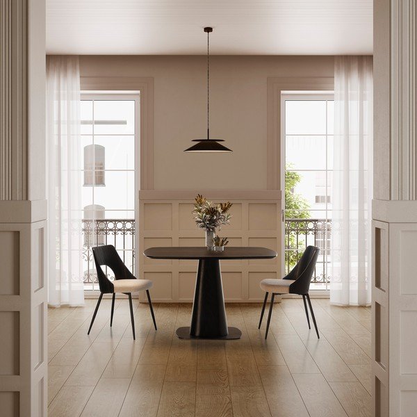 Čierne/krémovobiele čalúnené jedálenské stoličky v súprave 2 ks Gilda – MOME-image-2