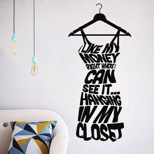 Dekoratívna samolepka Dress on Hanger, 57x26 cm