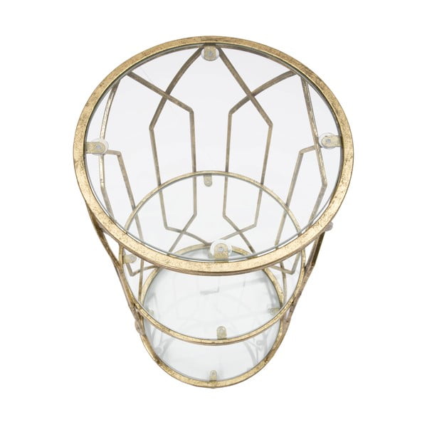 Okrúhly odkladací stolík so sklenenou doskou ø 35 cm Tunisi – Mauro Ferretti-image-1