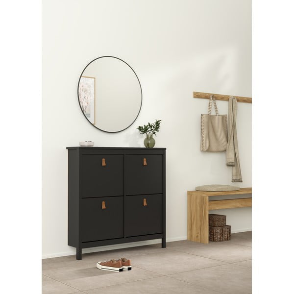 Čierna výklopná skrinka na topánky Madrid – Tvilum-image-1