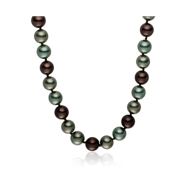 Sivozelený perlový náhrdelník Pearls Of London Mystic, dĺžka 50 cm