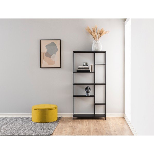 Žltý zamatový puf Actona Retina, ⌀ 60 cm-image-1