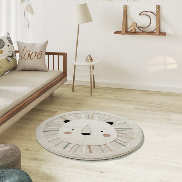 Krémovobiely detský koberec ø120 cm Clown – Universal-image-1