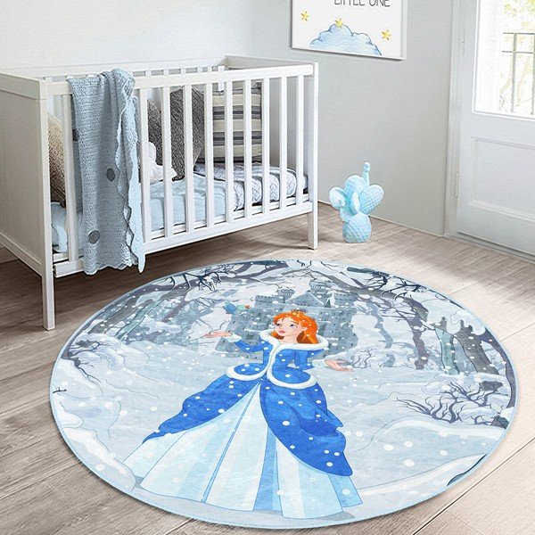 Modrý detský koberec ø 100 cm Comfort – Mila Home-image-2